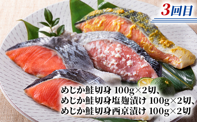 北海道枝幸町のふるさと納税 北隆丸 鮭・ブリ・ニシン3種の漬けセット【全3回定期便】【 干物 魚貝類 漬魚 味噌漬け 魚貝類 加工食品 北海道 オホーツク 枝幸 】