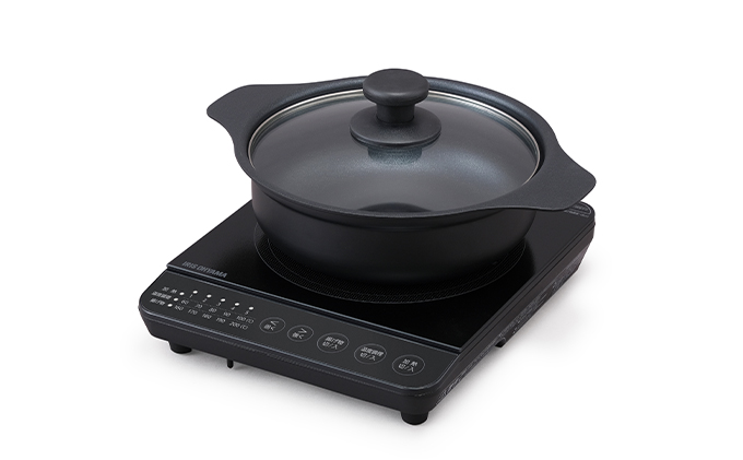 IHクッキングヒーター 鍋セット IHKP-T39220-B ブラック 卓上 1000W