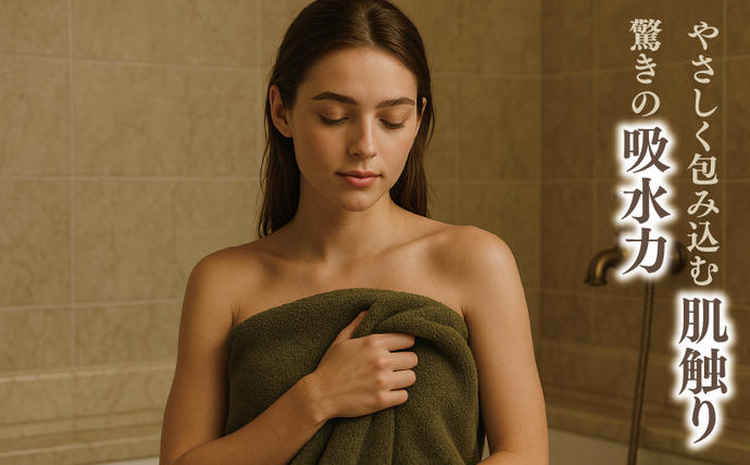 大阪府泉佐野市のふるさと納税 高級泉州タオル ラガマフィン バスタオル フェイスタオル カーキー 合計6枚（3枚×2種）【国産 日用品 上質 タオル 国内製造】 099H2480