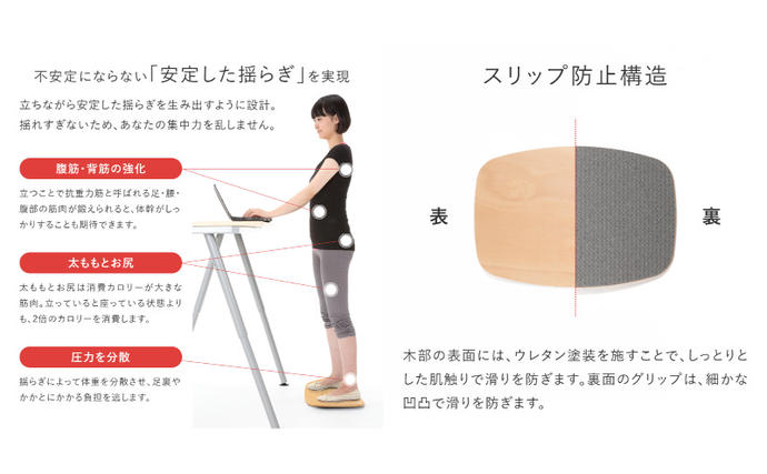 バランス アクティブ ボード マット付き 木製 バランスボード 体幹