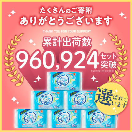 愛知県小牧市のふるさと納税 水分たっぷり純水99％ おしりふき80枚入×3Ｐ×12セット（合計36個） ウエットティッシュ ウェットティッシュ ウエットシート ウェットシート [032T01]
