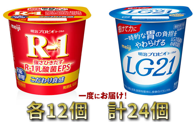 明治R-1ヨーグルト 12個・LG21ヨーグルト 12個 / 茨城県守谷市