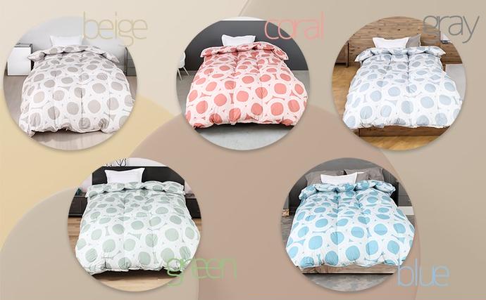 奈良県王寺町のふるさと納税 【５色展開】洗える羽毛合い掛け布団シングルダウン90％350dp北欧デザイン羽毛1.2kg洗濯可羽毛布団 寝具