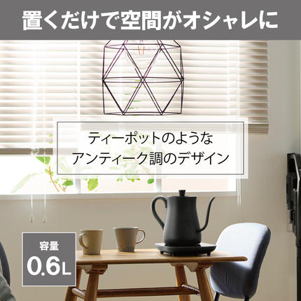 アイリスオーヤマ ケトル 0.6L IKE-C601T-HA アッシュ 電気ポット