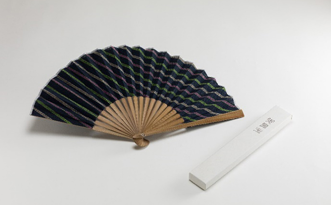 静岡県浜松市のふるさと納税 緑守扇 遠州綿紬 扇子(花野) 雑貨 日用品 民芸品 工芸品