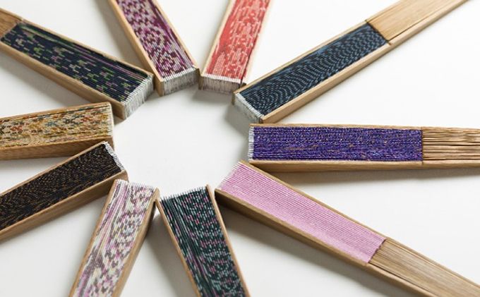 静岡県浜松市のふるさと納税 緑守扇 遠州綿紬 扇子(花野) 雑貨 日用品 民芸品 工芸品