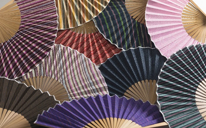 静岡県浜松市のふるさと納税 緑守扇 遠州綿紬 扇子(浮草) 雑貨 日用品 民芸品 工芸品