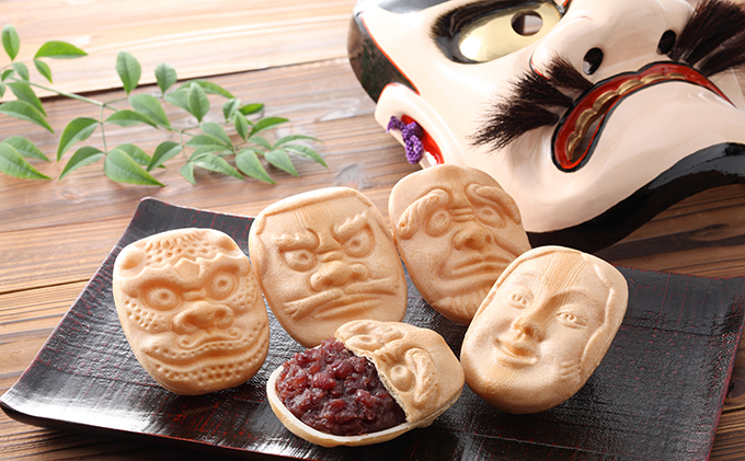 岡山県高梁市のふるさと納税 銘菓 備中神楽面最中 15個入り［ 三宅製菓本店 ］岡山 高梁 菓子 和菓子 最中 粒あん お菓子 スイーツ