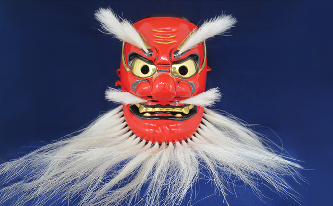 岡山県高梁市のふるさと納税 備中神楽面桐一刀彫 猿田彦の命 伯泉作 民芸品 工芸品
