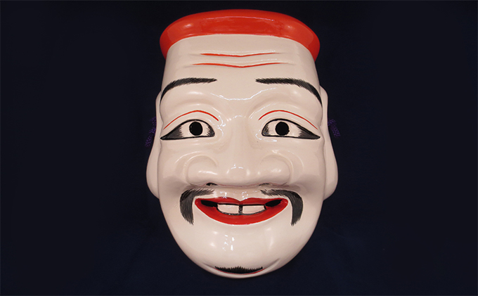 岡山県高梁市のふるさと納税 備中神楽面桐一刀彫 大国主の命 伯泉作 民芸品 工芸品