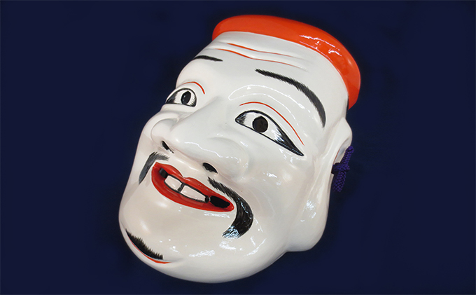 岡山県高梁市のふるさと納税 備中神楽面桐一刀彫 大国主の命 伯泉作 民芸品 工芸品