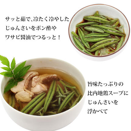 秋田県三種町のふるさと納税 生じゅんさい1kg＋比内地鶏スープ200ml×2袋 《冷蔵》（2026年5月上旬頃～7月下旬までに発送予定） 令和8年産 2026年産 先行受付  秋田県産 三種町産