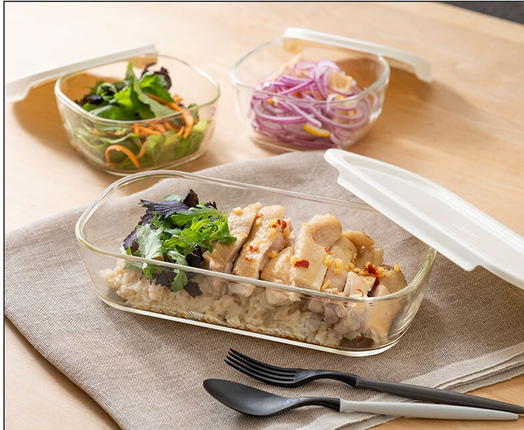 HARIO スタッキング 耐熱ガラスコンテナ 6個セット［KSTL-5004-OW