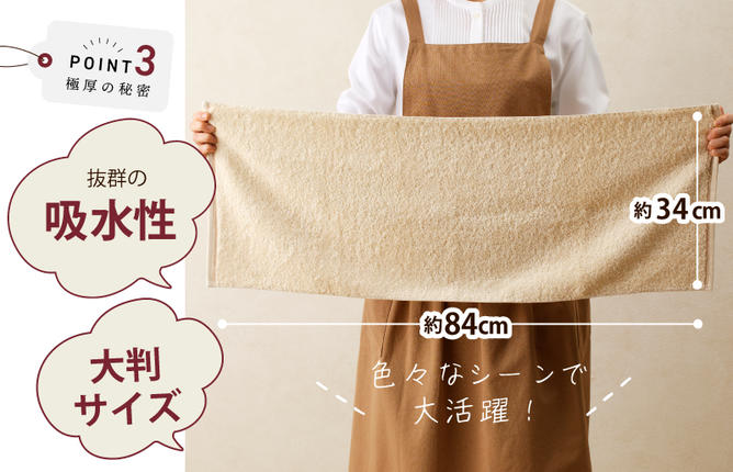 大阪府泉佐野市のふるさと納税 極厚フェイスタオル 4枚 生成色【泉州タオル 国産 吸水 普段使い シンプル 日用品 家族 ファミリー】 099H2379