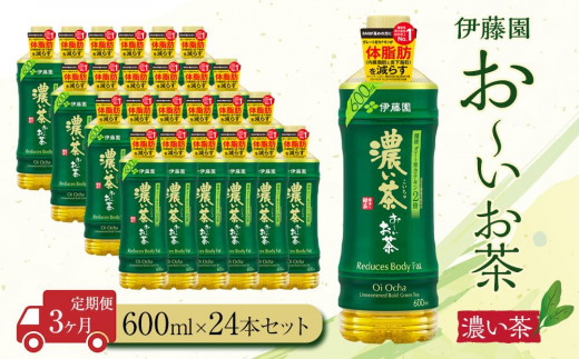 【定期便3ヶ月】お～いお茶　濃い茶600m