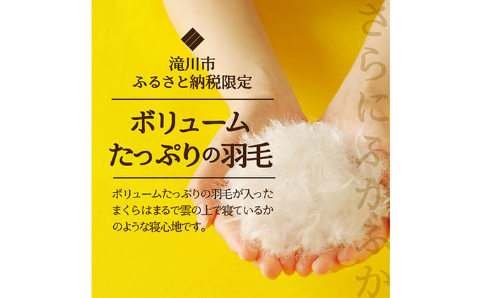 北海道滝川市のふるさと納税 5つ星高級ホテル多数採用 国内ホテル・旅館70％シェア 国産 ダウン枕（大） 枕 まくら 羽毛 寝具 高品質 寝具 ベッド 布団 安眠 睡眠改善 リピート多数 枕カバー付き 受注生産 北海道