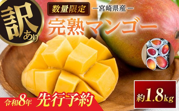 訳あり 宮崎県産 完熟マンゴー 約1.8k