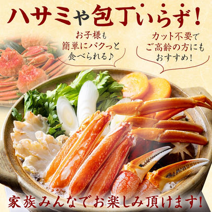 北海道弟子屈町のふるさと納税 auサイト 総合1位 ズワイ蟹しゃぶ1kgセット 生食 生食可 約3～4人前 食べ方ガイド付 カニ かに 蟹 海鮮 送料無料 期間限定 数量限定 北海道 弟子屈町 3190