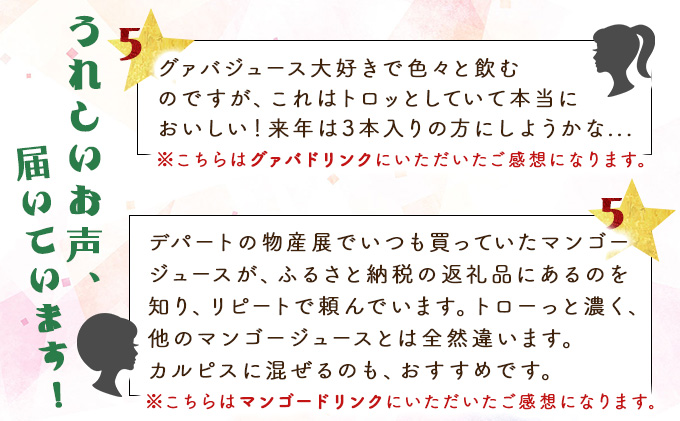宮崎県串間市のふるさと納税 KU115 【ふるさと納税】驚きの果実感！トロピカル飲み比べセット ハーフボトル4本セット(合計4本・各300ml、マンゴー、グァバ、パッションフルーツ、日向夏)【宮崎果汁】