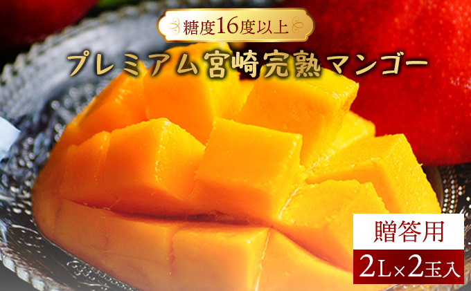 AE-BC1 [先行予約]糖度15度以上の宮崎完熟マンゴー(2L×2玉入・贈答用) [ギフト用][やました農園]