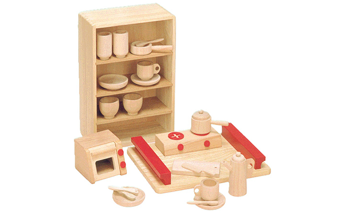 静岡県浜松市のふるさと納税 木製知育玩具　抗菌ままごとあそびトレイセット　8013-9 おもちゃ 雑貨 工芸品