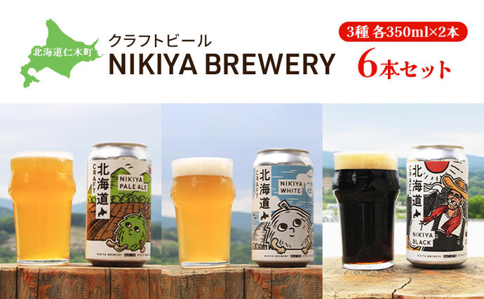 北海道仁木町 クラフトビール NIKIYA BREWERY 6本セット ビール (3種各