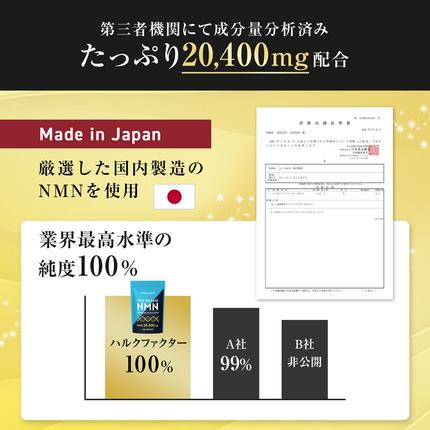 岐阜県池田町のふるさと納税 ハルクファクター タイムリリース NMN 20400mg 大容量 34日分 エイジングケア サプリメント 抗酸化 サプリ レスベラトロール プラセンタ グルタチオン アスタキサンチン マルチビタミン 栄養機能食品 国産 人気 美容 エヌエムエヌ