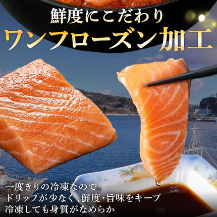 宮城県気仙沼市のふるさと納税 ノルウェー産 アトランティックサーモン 総重量 1kg (正味重量850g) [カネダイ 宮城県 気仙沼市 20565509] 魚 魚介類 サーモン 刺身 生食 生 アトランティック アトラン 小分け 冷凍 鮭 さけ 訳あり ノルウェー
