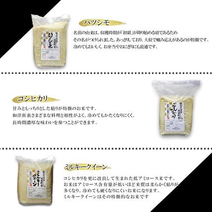 岐阜県池田町のふるさと納税 米 6kg (各2kg) ハツシモ コシヒカリ ミルキークイーン 池田町産 8分づき 分つき精米 お米 おこめ こめ コメ ごはん ご飯 有機肥料 減農薬栽培 はつしも こしひかり ミルキークィーン 岐阜県