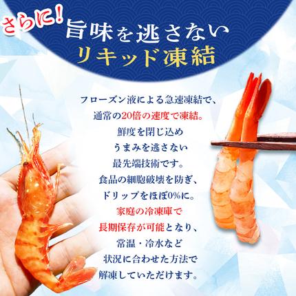 北海道羽幌町のふるさと納税 超速リキッド凍結でドリップゼロ！北海道羽幌産甘えび・ぼたんえびセット計1kg【0311701】