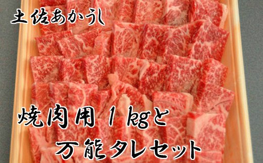 高知県田野町のふるさと納税 「土佐あかうし」焼肉用1kgと特製万能タレのセット