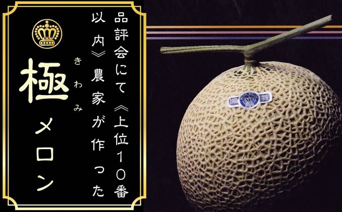 静岡県袋井市のふるさと納税 クラウンメロン”極メロン”１玉入　ギフト箱入り