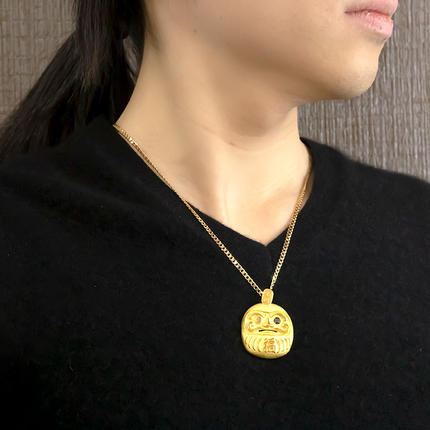 24金 純金 ペンダントトップ だるま ブラックダイヤモンド 24K 管理