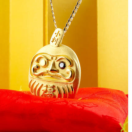 24金 純金 ペンダントトップ だるま ブラックダイヤモンド 24K 管理