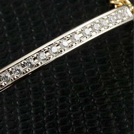 18金 プラチナコンビ ブレスレット ダイヤモンド 0.5ct 喜平 細身 管理