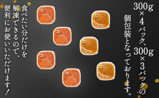 北海道鹿部町のふるさと納税 【2025年12月下旬発送】北海道産 ほぐし明太子とほぐし醤油たらこのセット 2.1kg（300g×7p）たらこ タラコ 明太子