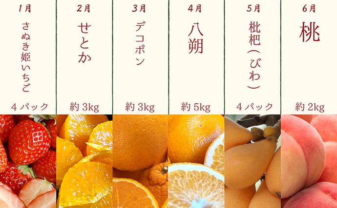 香川県綾川町のふるさと納税 【12ヶ月連続定期便】綾川町の春夏秋冬！旬果実の単品定期便