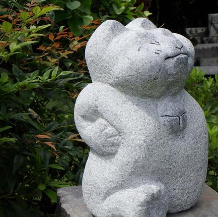 アクティブ招き猫 石 ストーン 猫 ネコ 動物 縁起物 雑貨 職人 伝統
