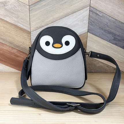 ペンギンミニショルダーバッグ (ダークグレー) 本革使用｜ペンギン