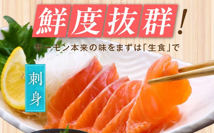 大阪府泉佐野市のふるさと納税 【期間限定】お刺身用 サーモン 1kg ブロック 小分け 約250g×4P ポーション 柵 訳あり サイズ不揃い kgp0048