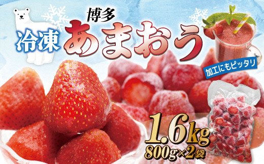 福岡県福津市のふるさと納税 冷凍「博多あまおう」800g×2袋　計1.6kg[H4001]
