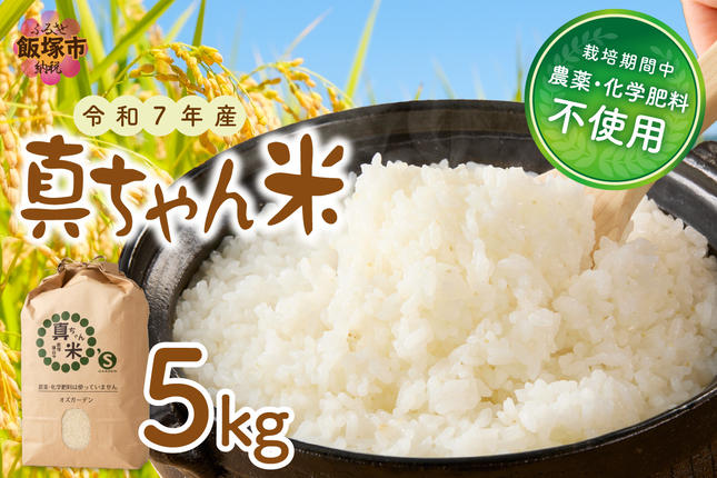 福岡県飯塚市のふるさと納税 【令和7年産】農薬・化学肥料不使用 真ちゃん米 5kg【B7-036】