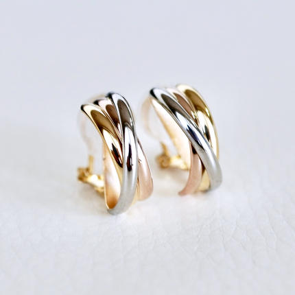 山梨県昭和町のふるさと納税 Pt900/K18YG/PG 地金 3カラーイヤリング 保証書付 NO-1947					
 SWAD044