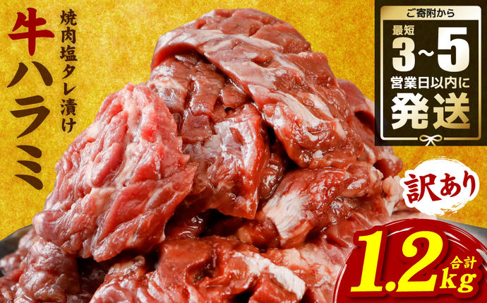 【訳あり】牛ハラミ 焼肉 (軟化加工) 1
