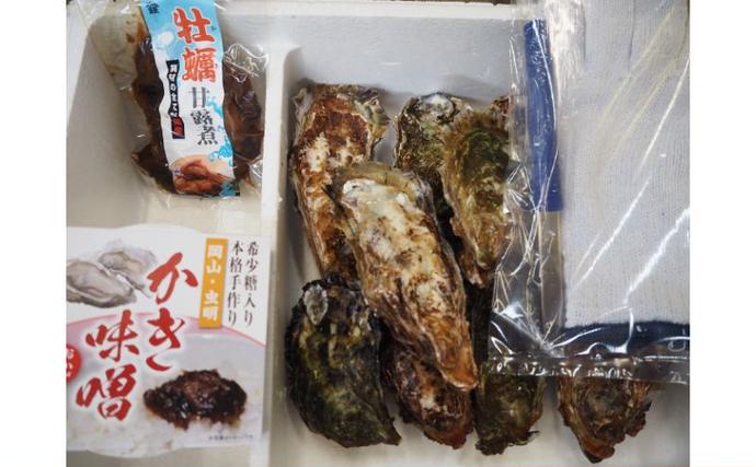 岡山県瀬戸内市のふるさと納税 牡蠣 2026年 先行予約 牡蠣づくし セット （ 殻付牡蠣 15個・ 甘露煮 ・ かき味噌 ） 山銀商店 瀬戸内海虫明湾産 魚介類 カキ シーフード