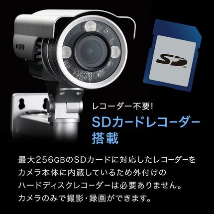 愛知県日進市のふるさと納税 防犯カメラ 屋外 256GB SDカードレコーダー内蔵カメラ ASM03FHD 防犯 カメラ 電化製品 セキュリティー LED センサー 小型カメラ 録画