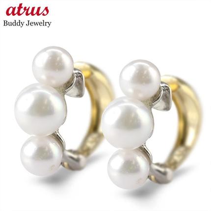 ピアリング 正規品 プラチナ 18金 イヤリング パール アコヤ真珠