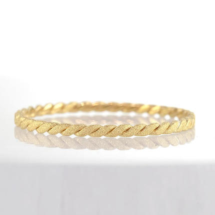 山梨県昭和町のふるさと納税 24金 リング 純金 メンズ 鍛造 指輪 ゴールド 24k 金 編み込み ダイヤモンドダスト k24 地金 ピンキーリング231207100k24 SWAA163