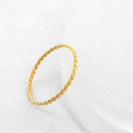 山梨県昭和町のふるさと納税 24金 リング 純金 メンズ 鍛造 指輪 ゴールド 24k 金 編み込み ダイヤモンドダスト k24 地金 ピンキーリング231207100k24 SWAA163