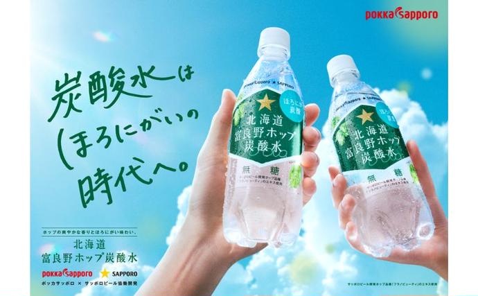 炭酸水 500ml × 24本 北海道富良野ホップ炭酸水 ポッカサッポロ 無糖